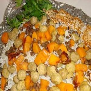 پلوی کدو حلوایی | طرز تهیه پلوی کدو حلوایی